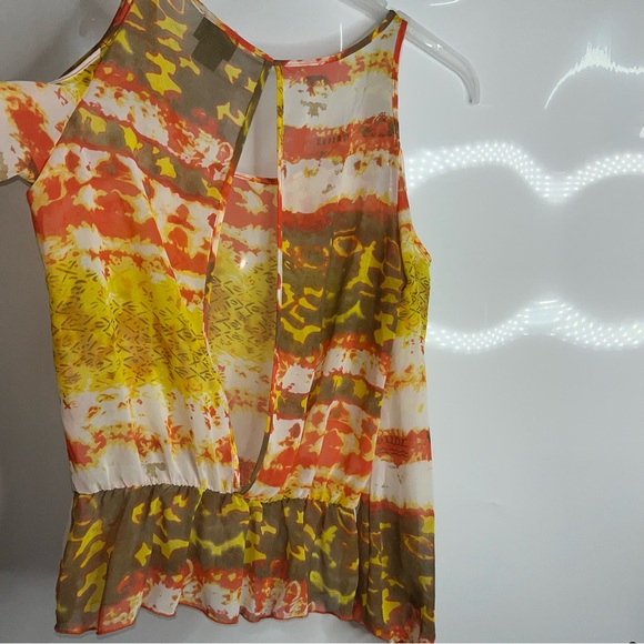 Cold Shoulder Split Open Back Blouse sz M - Picture 8 of 13